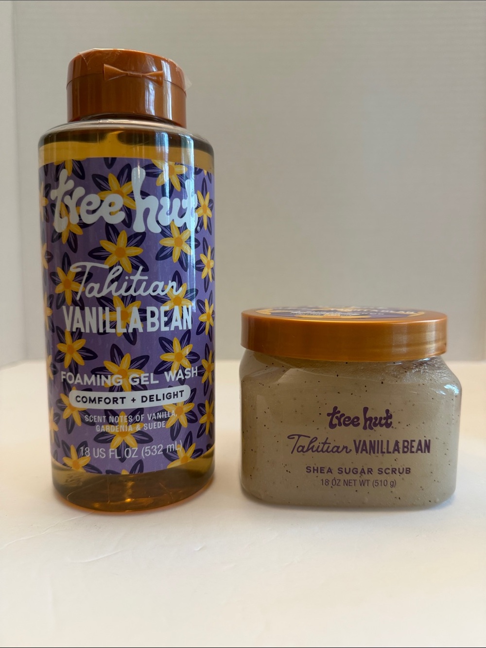 Tree Hut Tahitian Vanilla Bean Foaming Gel Wash & Shea Sugar Scrub